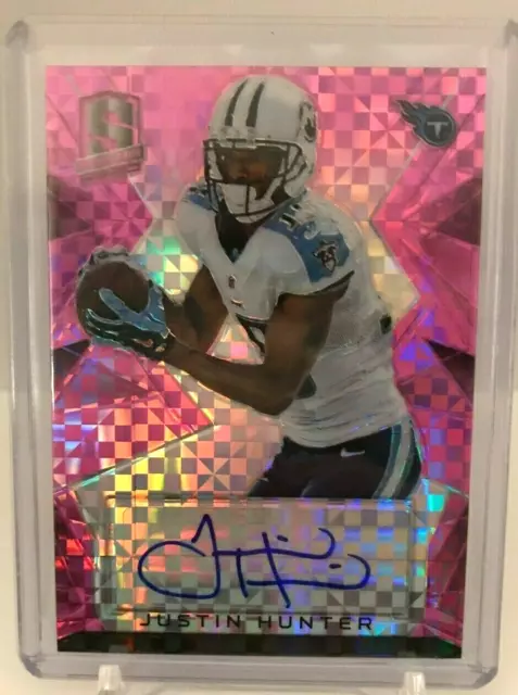 2015 Panini Spectra Signatures - Justin Hunter - Neon Pink Prizm  #S-JH #'d 2/10