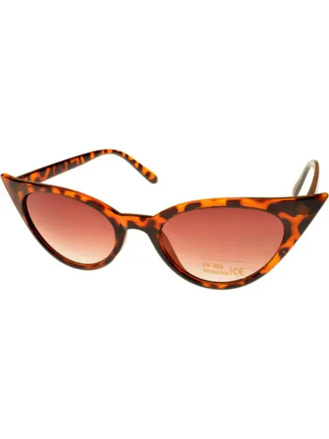 Retro 1950s Fifties Tortoiseshell Slim Catseye Vintage Style Sunglasses