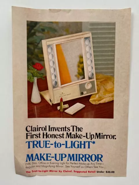 Clairol print advertisement 1969  Make-up Mirror Kindness Hot Rollers Bo Peep