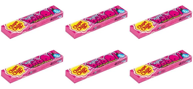 6x Chupa Chups BIG BABOL TUTTI FRUTTI Gomma da masticare, 1 oz. (27,6 g.)