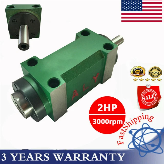 45 Steel Bearing MT2 Mechanical Spindle Unit 2HP Power Head for Drilling Machine