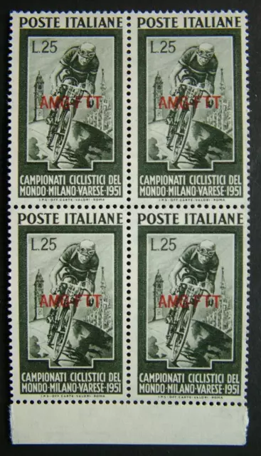 AMG - Ftt 1951 Italy Trieste Quartina Championship Del World Cycling MNH