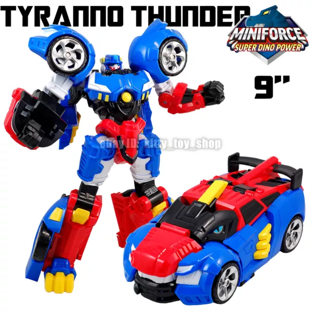 Kids Toy MiniForce Super Dino Power TYRANNO THUNDER Robot Car Bot Model Figure