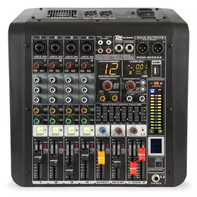 Power Dynamics Pdm-M404A Music Mix 4Ch.16Dsp/Bt/Mp Mixer