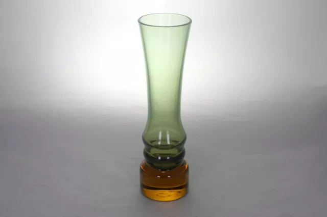 Vintage Aseda or SEA Glasbruk Green and Amber Vase
