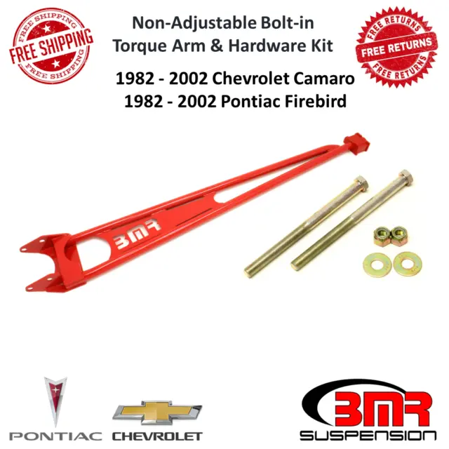BMR Red Non-Adj Bolt-in Torque Arm with Hardware Kit For 82-02 Camaro Firebird