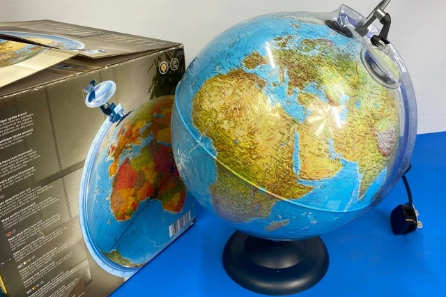Gran Globo Iluminado Tierra Lupa Ajustable Envoltura Sellada Caja Original