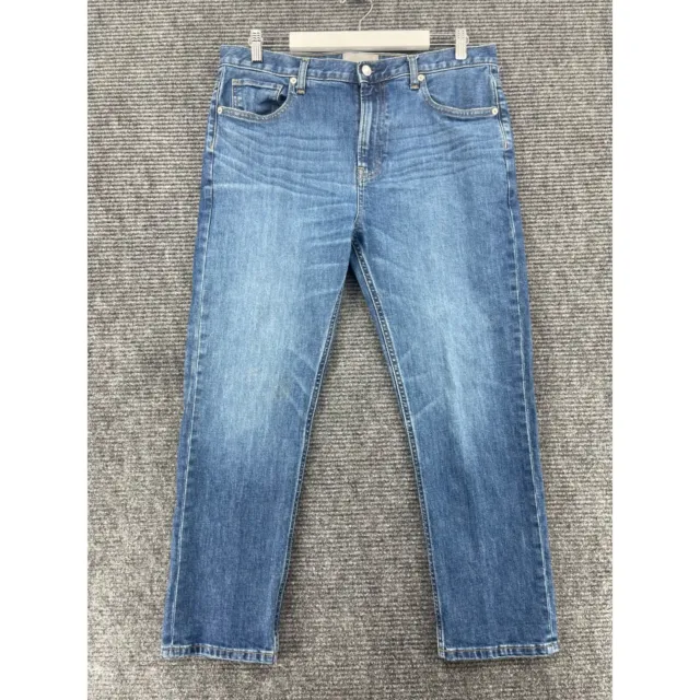 Everlane Jeans Womens 32 Blue High Waist Straight Leg Ankle Medium Wash Denim