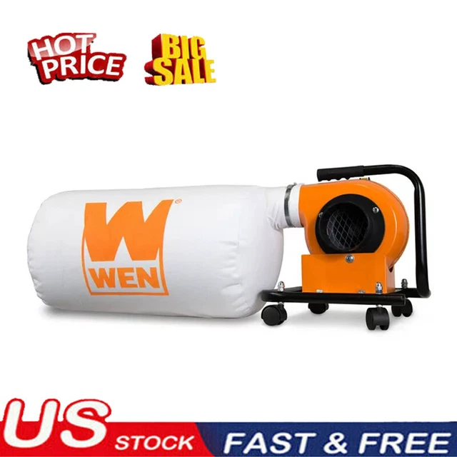 5.7-Amp 660 CFM Rolling Dust Collector w/ 12-Gallon Bag and Optional Wall Mount