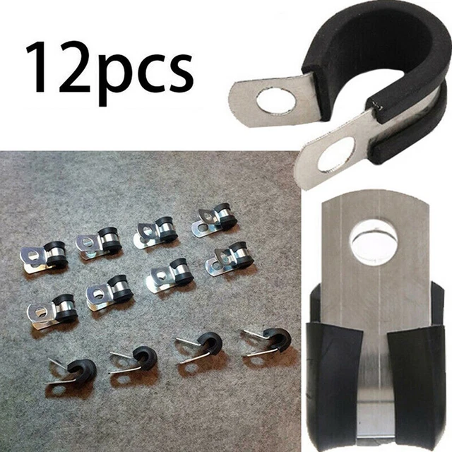 12x Universal Auto Brake Line Hose Pipe Fastener Double Clip For Retaining ClDB