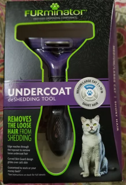 FURminator Undercoat Hair Deshedding Tool for Med/Lg Cats SHORT Hair  NEW