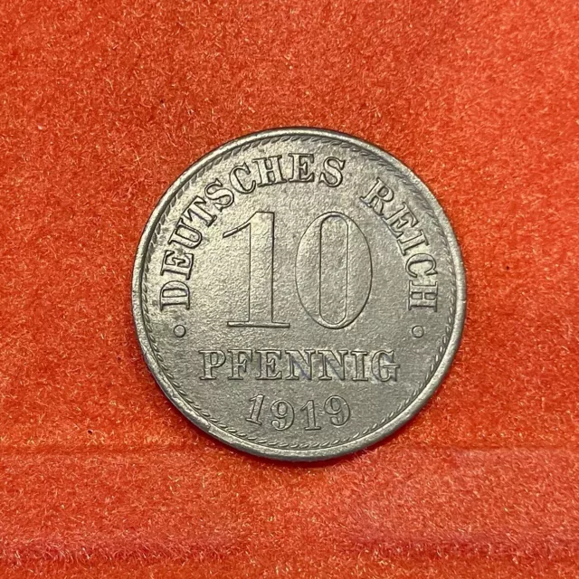Deutsches Reich, 10 Pfennig 1919, schön, Zink