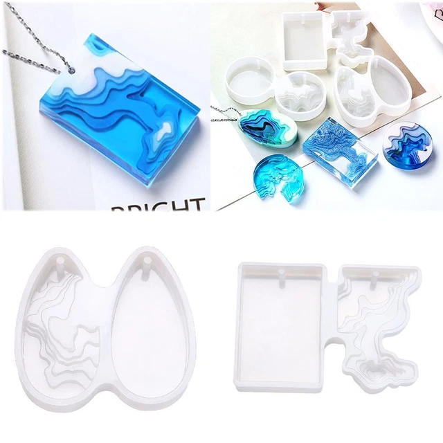 2x Insel Silikonform Harz Kunstform Schmuck getrocknete Blumen Bastelbedarf