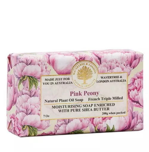 Wavertree & London Pink Peony Triple Milled Soap Bar w/ Shea Butter 200g