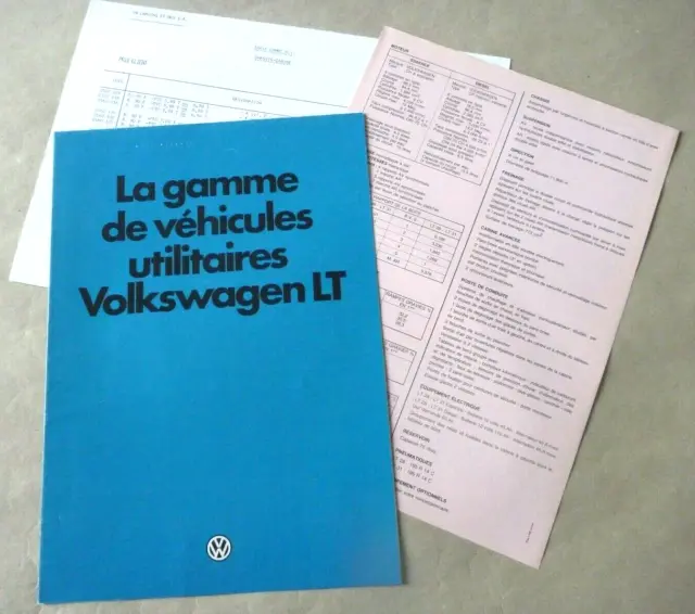 1980 VW LT UTILITAIRES Catalogue Brochure Prospekt Folder Pub Dépliant French