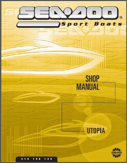 01-02 Sea-Doo Utopia 185 205 Jet Boat Service Shop & Parts Manual CD  -  Seadoo