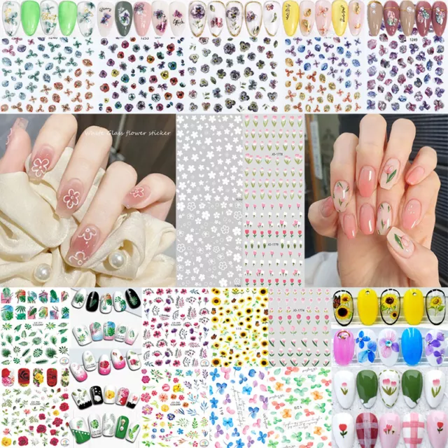 Ongles Blooming Fleur Autocollants Rose Eau Transfert Stickers Art Décoration US