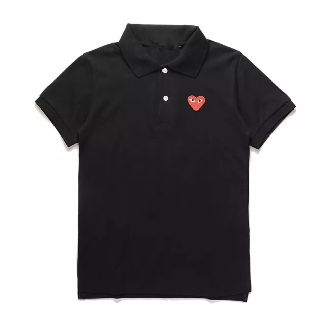 Streetwear Comme Tee des Garcons Play Red Emblem Polo T-shirt