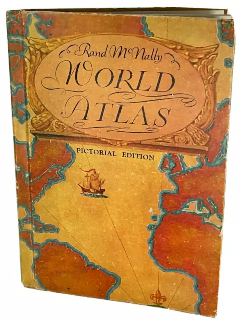 1935 Rand McNally World Atlas Pictorial Edition-Hardcover