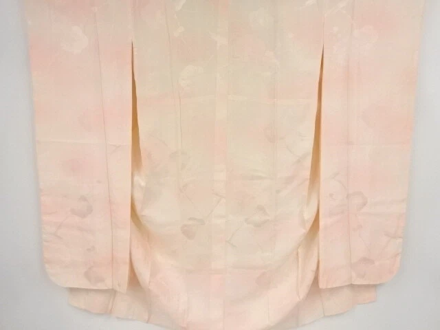44702# Japanese Kimono / Antique Juban For Furisode / Woven Branch Ume