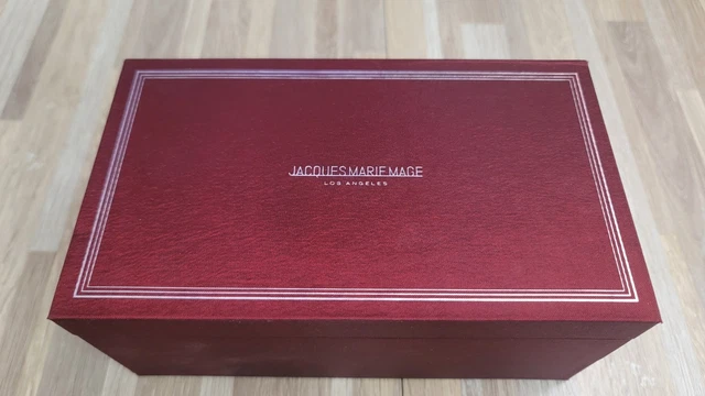 Jacques Marie Mage Gift Box Hard Case Glasses Red Silver Logo 7.75 x 4.5 in JMM Eyewear Case – Gazal Eyecare Shop main image 2
