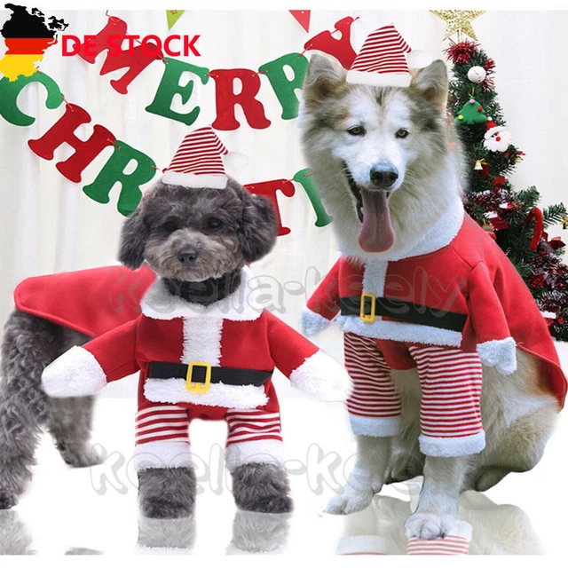 Weihnachten Haustier Hund Hundebekleidung Kapuzenpullover Kostüm Mantel Jacke DE