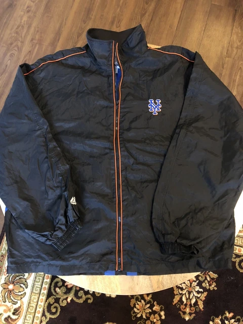 New York Mets Majestic Windbreaker Light Jacket Mens XL Embroidered