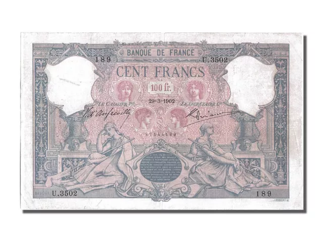 [#201844] Geldschein, Frankreich, 100 Francs, 100 F 1888-1909 ''Bleu et Rose'',