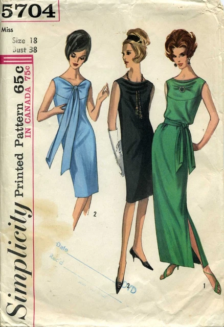 sachin and babi light blue dress 1960S STYLISH COCKTAIL Dress Sewing Pattern Bust 38 ins £19.99
