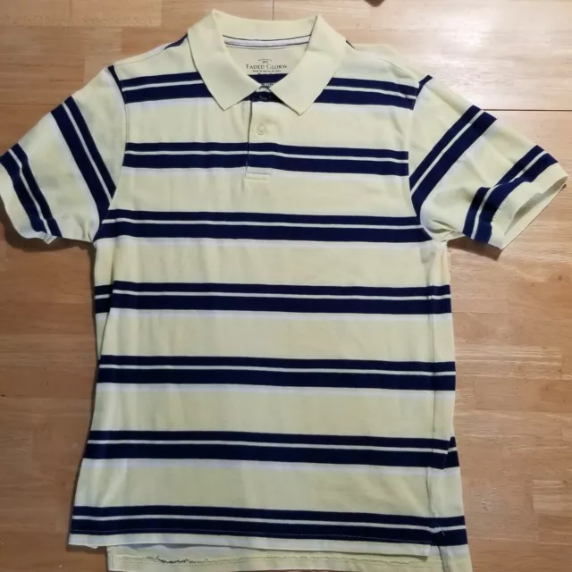 FADED GLORY STRIPED Yellow And Navy Blue T Shirt Boys Size XL $4.99 ...