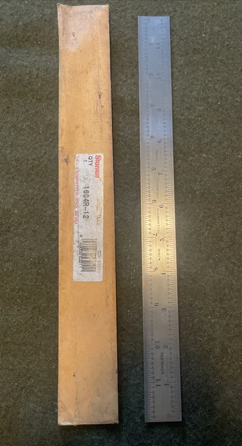 Vintage L. S. STARRETT stainless Steel Rule 1604-R. 12” Tempered  USA NOS