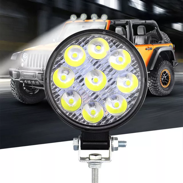 Luce di lavoro LED rotonda 27 W fascio di alluvione fuoristrada auto guida nebbia 5D LenI4H7