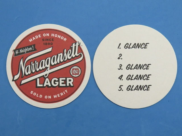 Beer Bar Coaster: NARRAGANSETT Lager, Providence, Rhode Island ~ Glance Puzzle