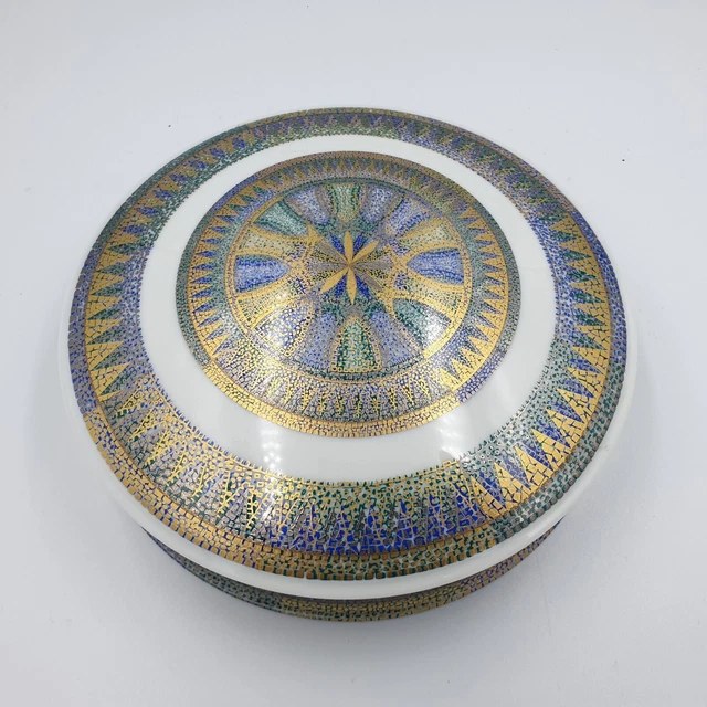Belle Grande Bonbonniere Porcelaine Monaco Serie Limitee Par Rozewicz Mosaique