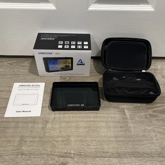 AndyCine A6 Plus 5.5" IPS Full HD Camera Field Touchscreen Monitor Case & Cables
