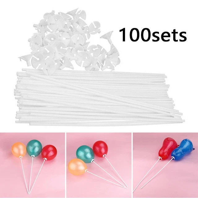 Soporte de barras de globo 100 juego lámina fiesta plástico reutilizable prima,