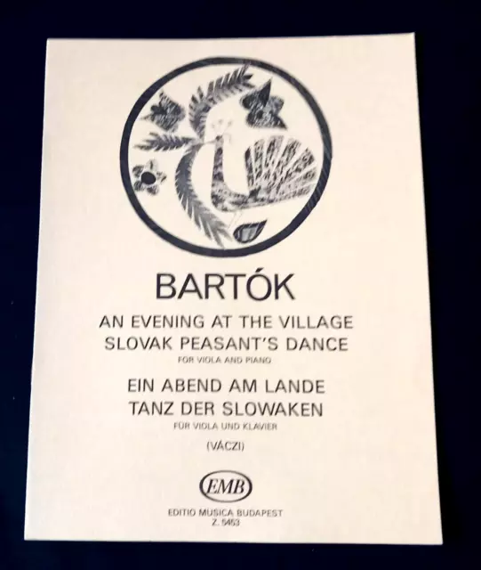 Bela Bartok An Evening at The Village for Viola & Piano (EMB)