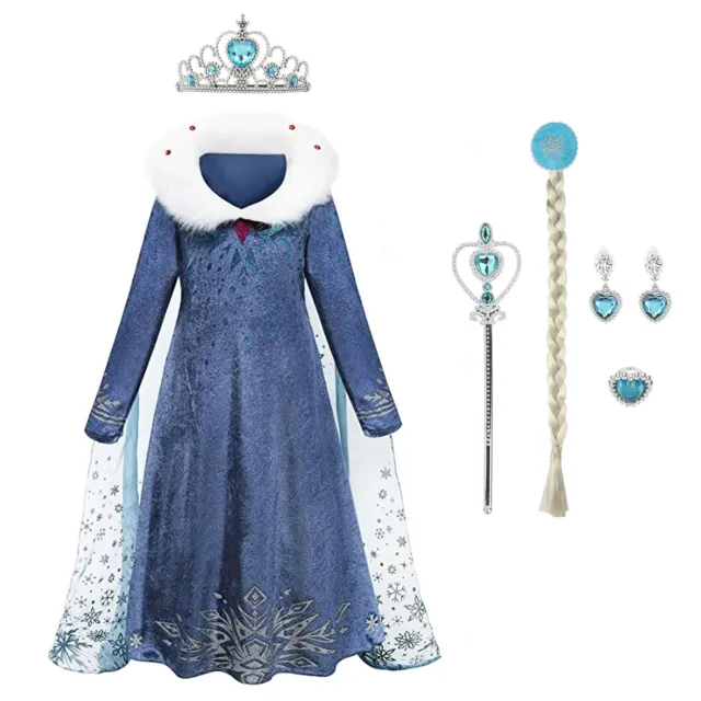 Frozen Elsa Dress Up Girls Fancy Cosplay Kids Costume Party Outfit For Kid Gifts