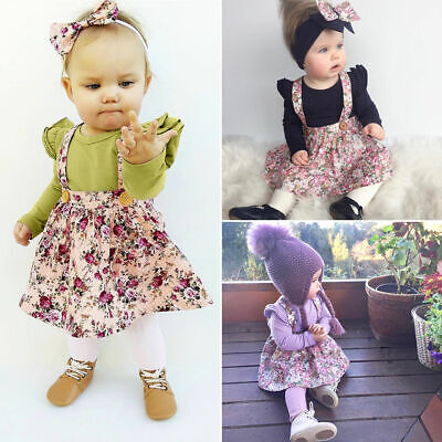 Bambino Neonato Bambina vestiti Set Bambini Strappy Dress gonne abiti da un pezzo unico