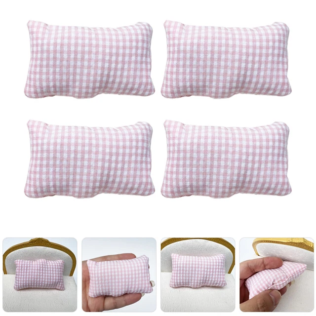 4pz Cuscino Miniatura Modello Bambola Accessorio Casa Mini Divano Cuscino Miniatura