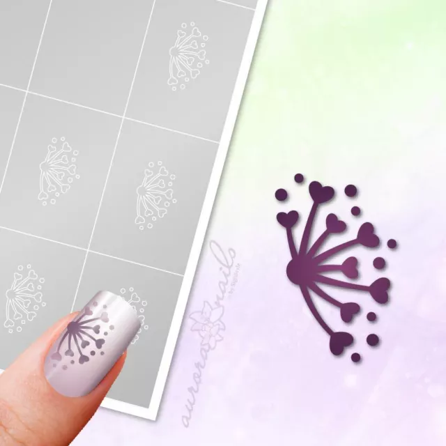 Schablonen für Airbrush und Nailart L067 Herzen Mandala Liebe klebend 80x