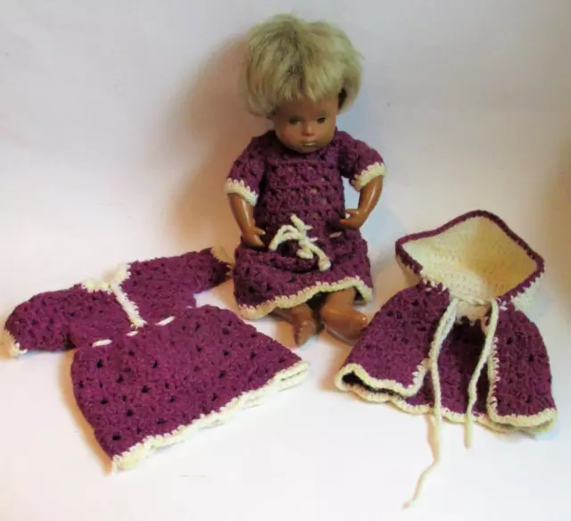 Vintage Hand Crochet Sasha Baby Doll Size Clothes 1960s-70s NO DOLL