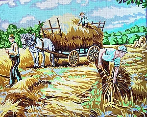 Haymaking Harvest Time Printed Tapestry Canvas Gobelin 14822