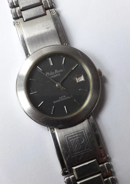 PHILIP PERSIO QUARTZ 3ATM Waterproof Stainless Steel Wristwatch 69.90 PicClick
