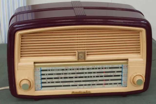 AWA Radiol aCHERRY RED & CREAM VINTAGE VALVE RADIO
