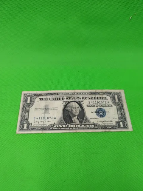1957-B $1 Dollar Bill Silver Certificate STAR Note BLUE SEAL