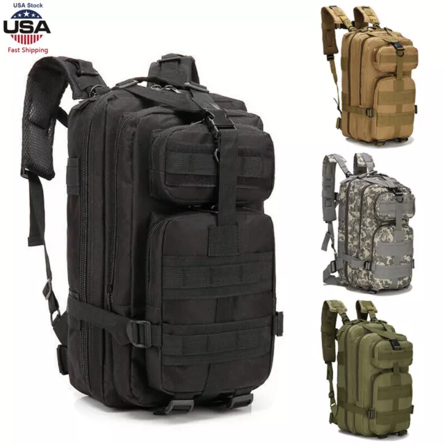 Outdoor Military Molle Tactical Backpack 30L Rucksack Camping Bag Travel Hiking