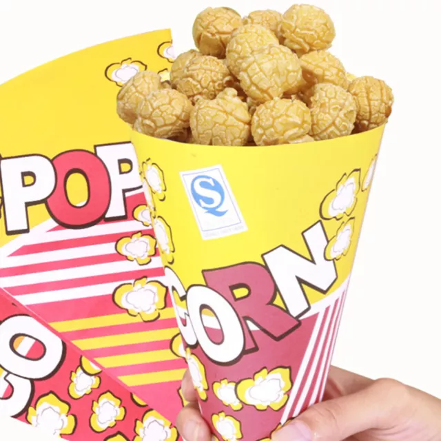 100X Dreieck-Popcorntüten Popcorn Tasche Süßigkeiten Tasche mit spitzem Boden ❤