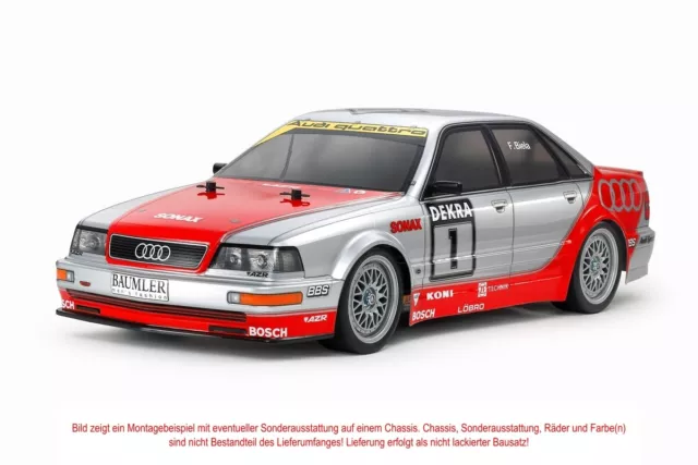 Tamiya Rc Karosserie Bausatz 1:10 Audi V8 Dtm 1992, Unlackiert Inkl. Decals