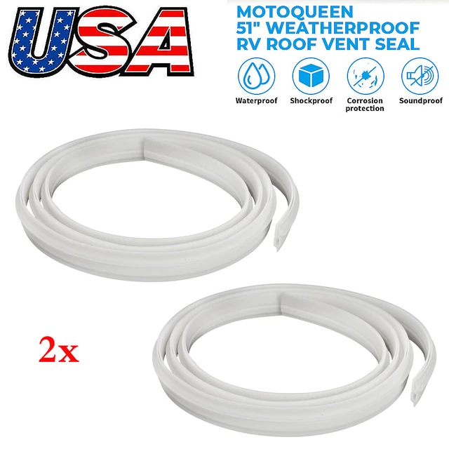 RV ROOF VENT Seal White Vinyl 51" Camper Vent Fan Gasket Replacement (2